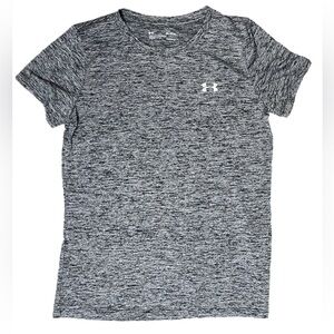 Women's Under Armour Tech Twist Tee Short Sleeve Crew Neck Medium Gray Black